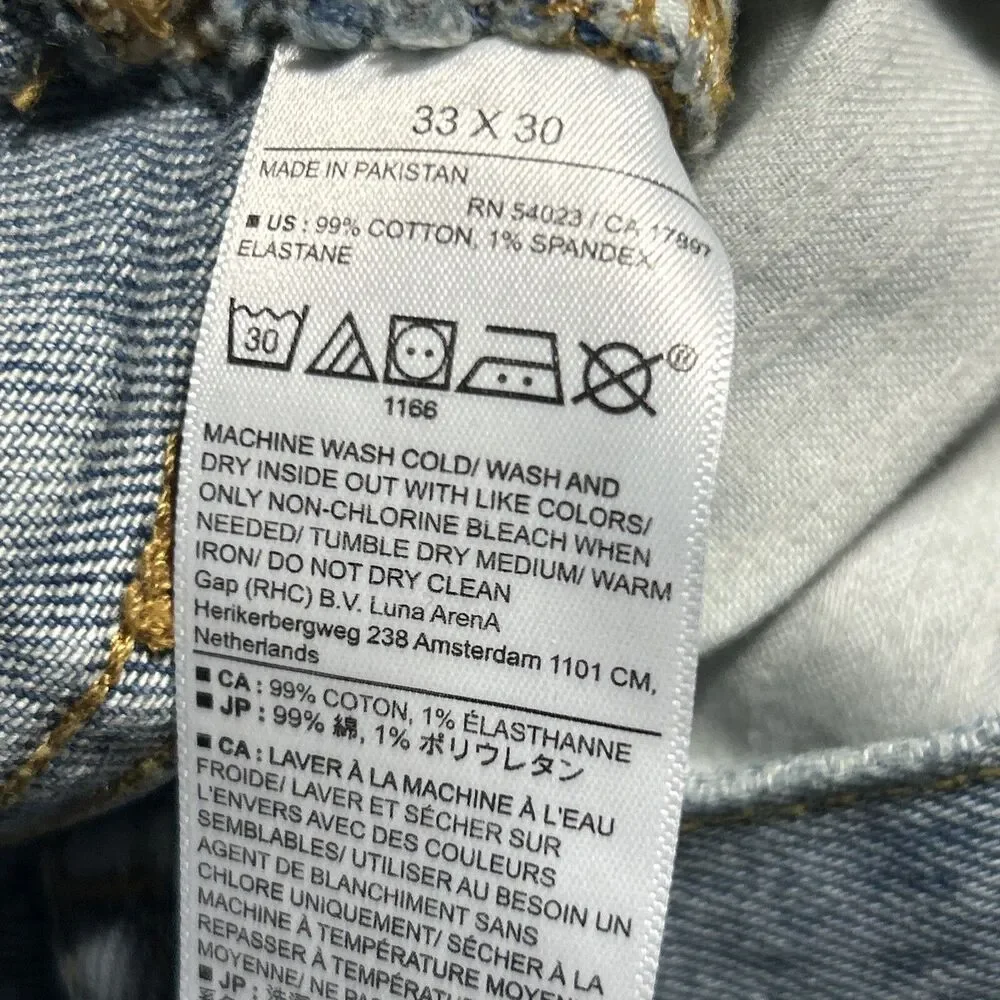 Banana Republic Mens Standard Jeans Slim Fit 33/30 Light Wash